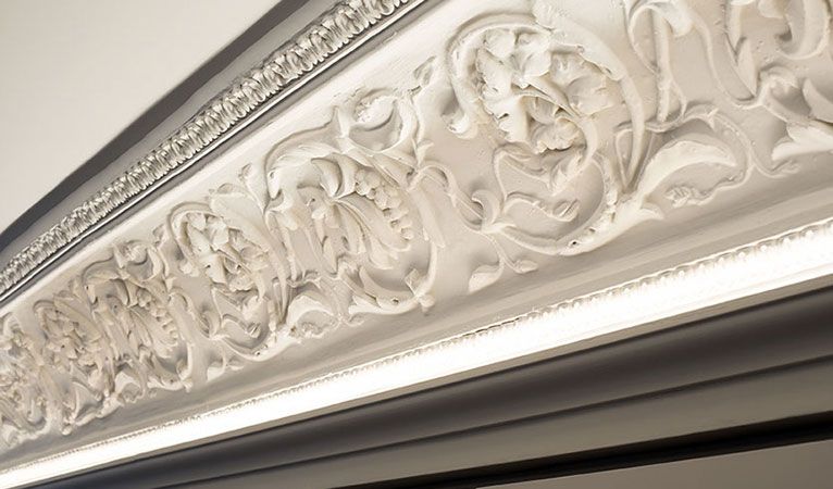 Replicated handmade fibrous plaster mouldings & cornice in Kensington apartment SW7